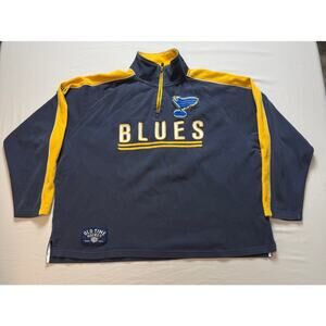 St Louis Blues Old Time Hockey Mens‎ XXL Quarter Zip Pullover